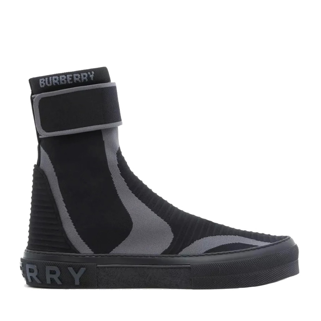 Burberry Knitted Stretch Nylon Sub High-Top Sneakers Ankle Boots Size 10 New